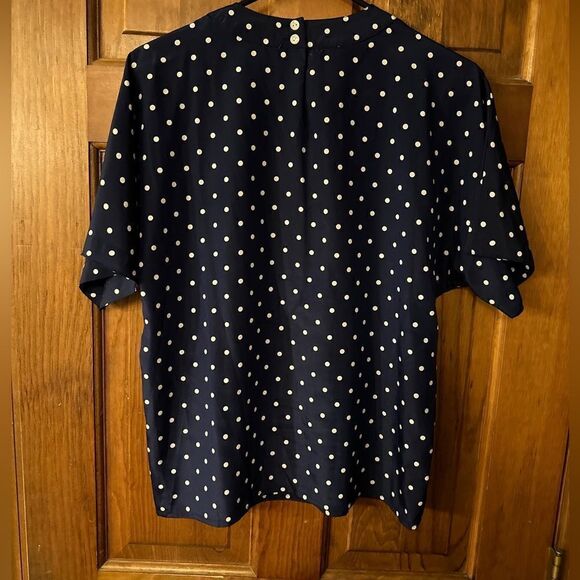 Josephine Size 10 Short Sleeve Navy Shirt Polka Dot - Picture 5 of 6
